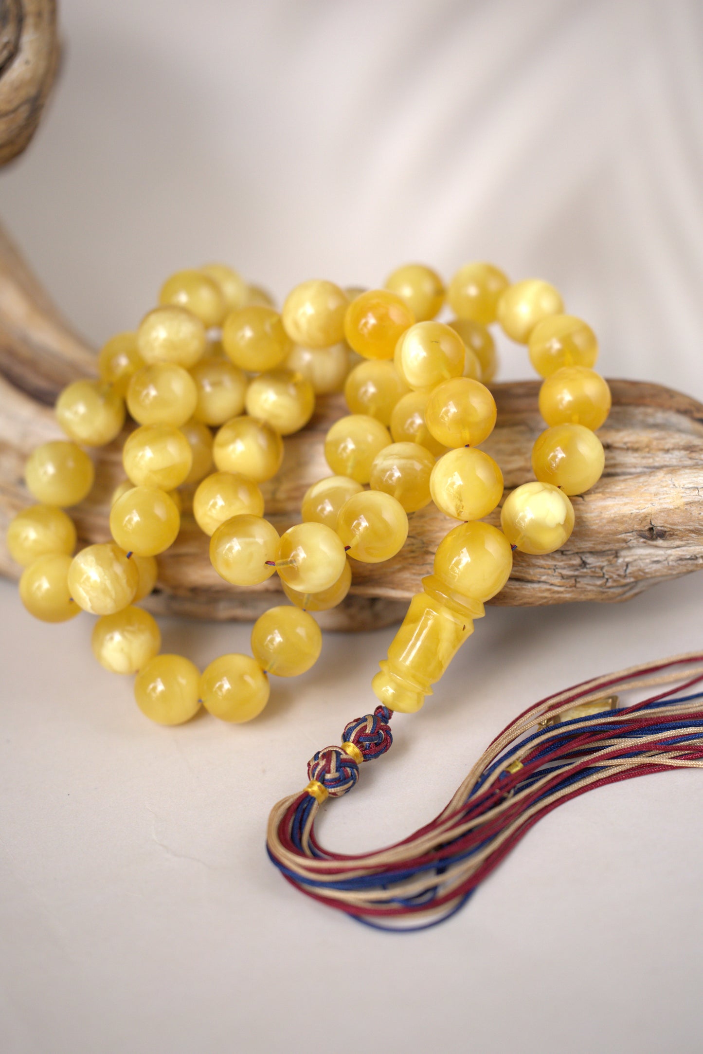 Highly Collectible Extra Long Natural Amber Misbaha 61 Beads from Private Collector from Poland + Certificate