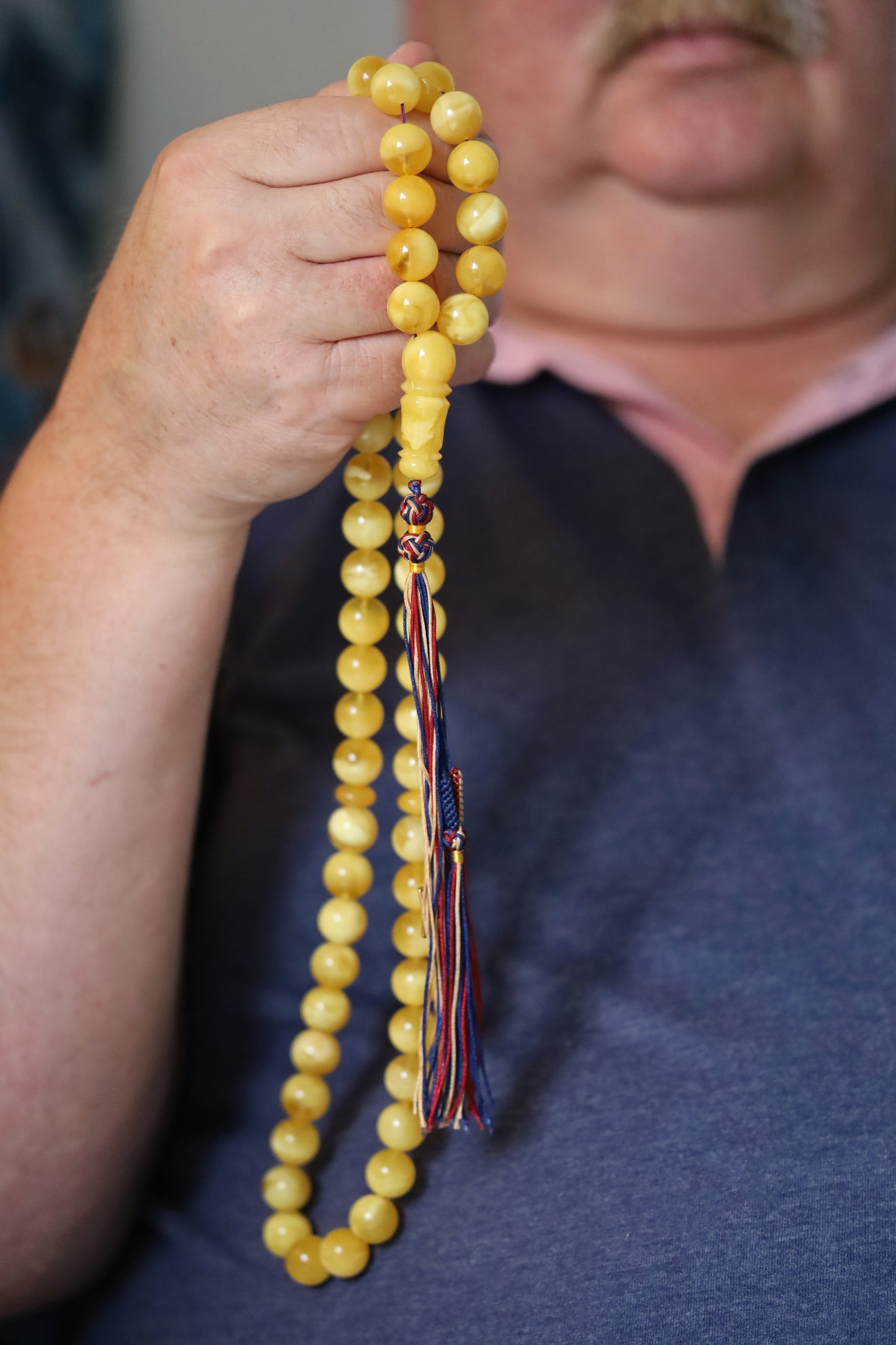 Highly Collectible Extra Long Natural Amber Misbaha 61 Beads from Private Collector from Poland + Certificate