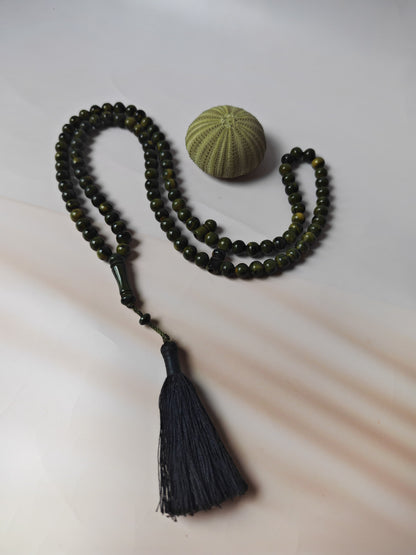 Rare Antique German Bakelite Misbah | 99 Beads, Ottoman Craft in Frog Green