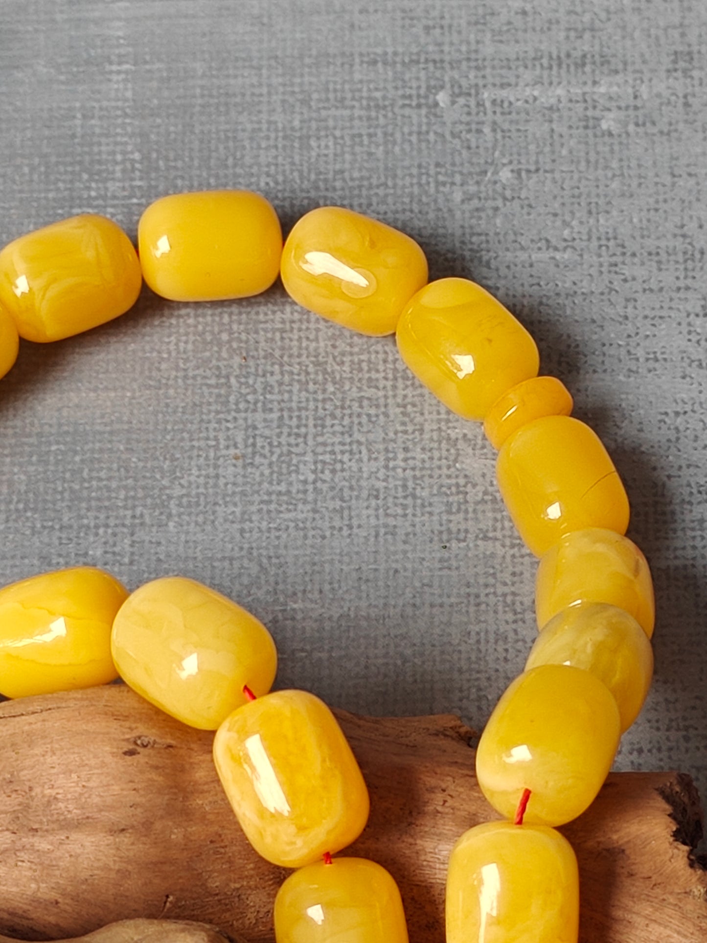 Butterscotch Barrel Shape Natural Amber Rosary / Tasbih 45 Beads with Certificate