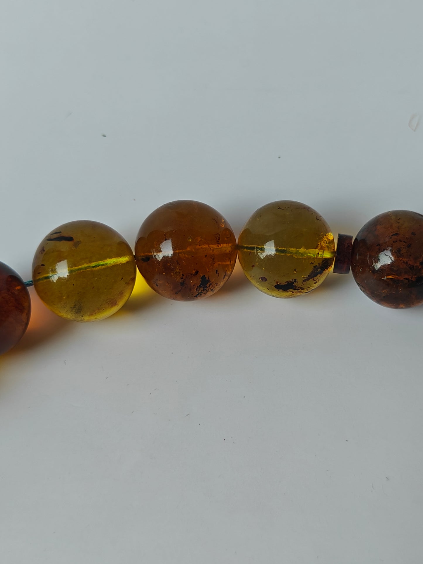 Unique Blue Dominican Amber Misbaha 47 Beads Extremely Rare