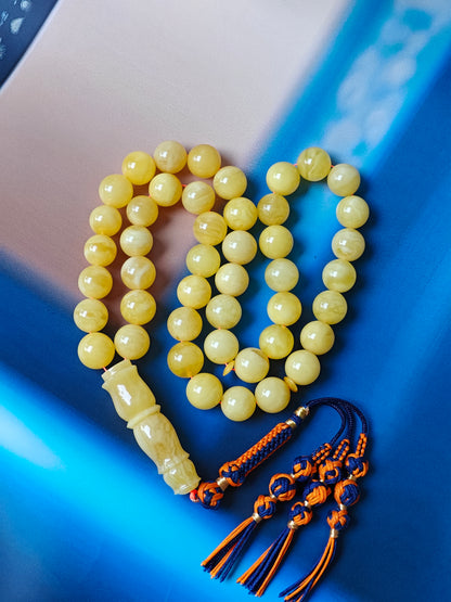 Natural Butterscotch Amber Rosary 45 Beads