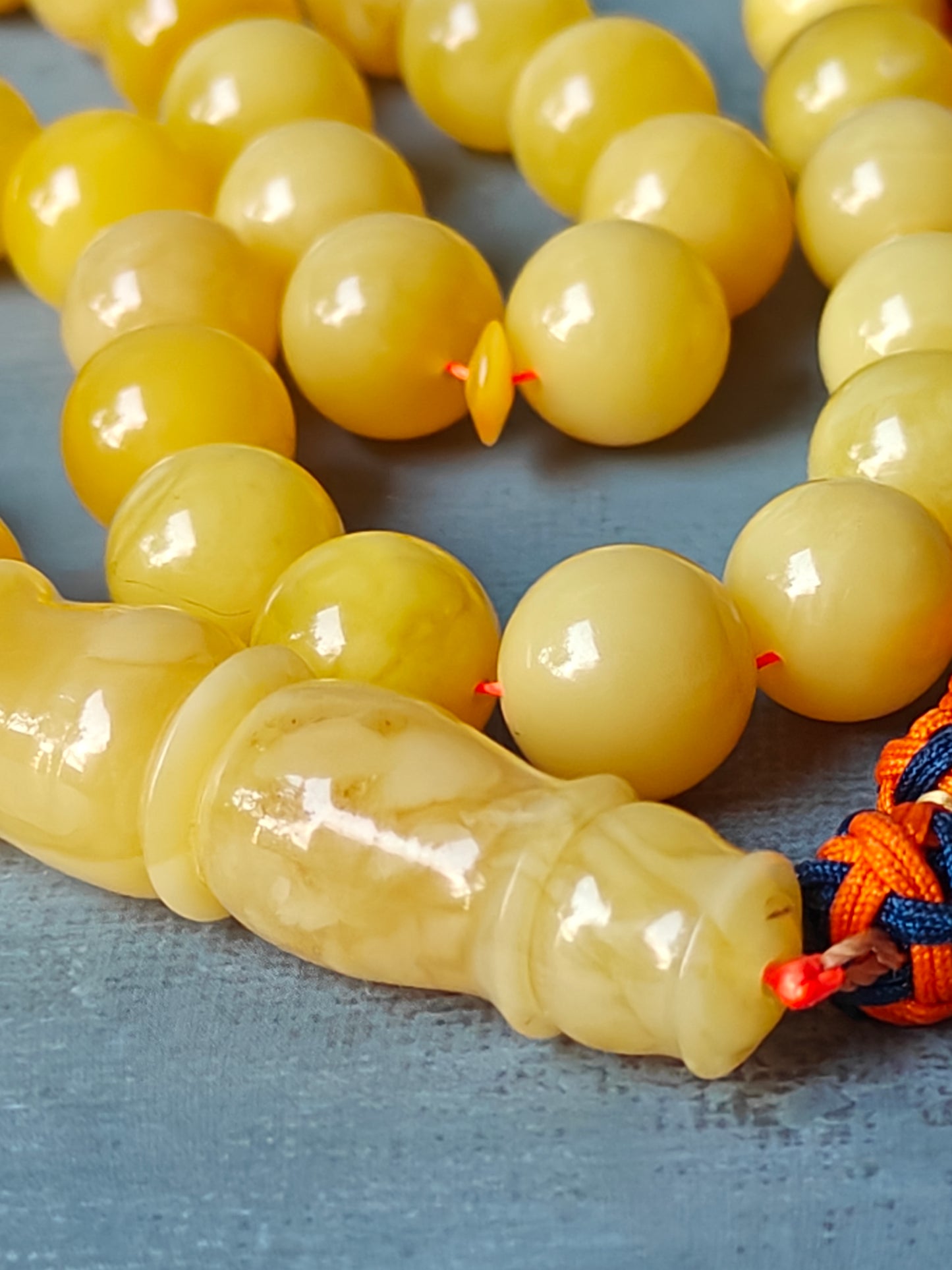 Natural Butterscotch Amber Rosary 45 Beads