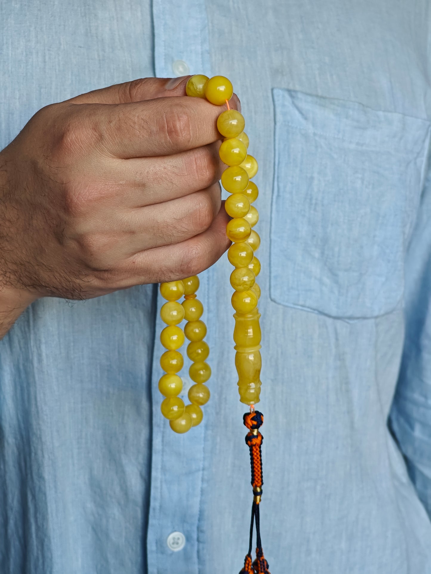 Natural Butterscotch Amber Rosary 45 Beads