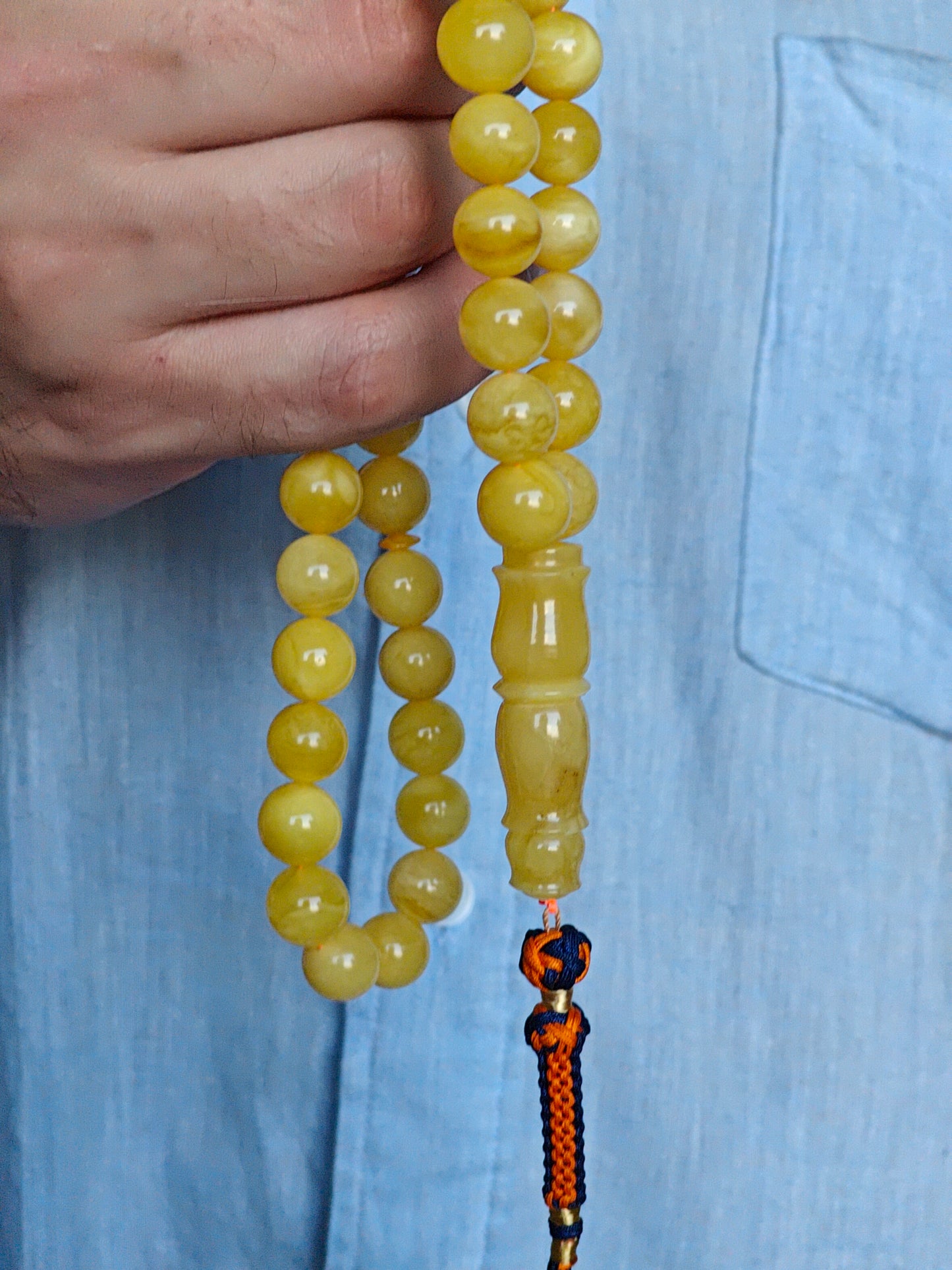 Natural Butterscotch Amber Rosary 45 Beads