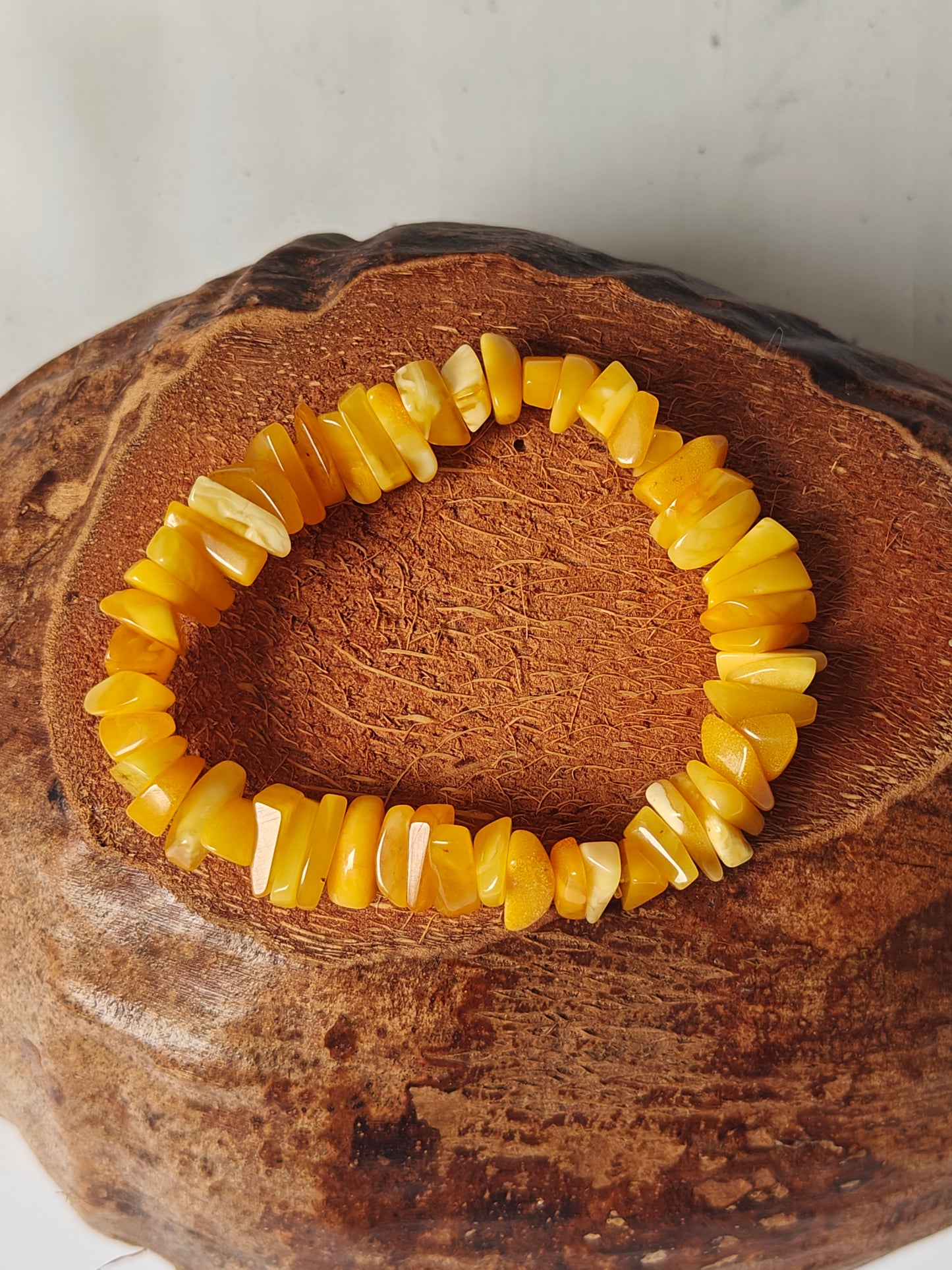 Raw Polished Irregular Butterscotch And Milk Amber Bracelet