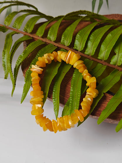 Raw Polished Irregular Butterscotch And Milk Amber Bracelet