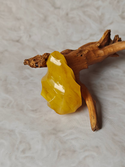 Unique Raw Butterscotch Baltic Amber Piece Cone Cut