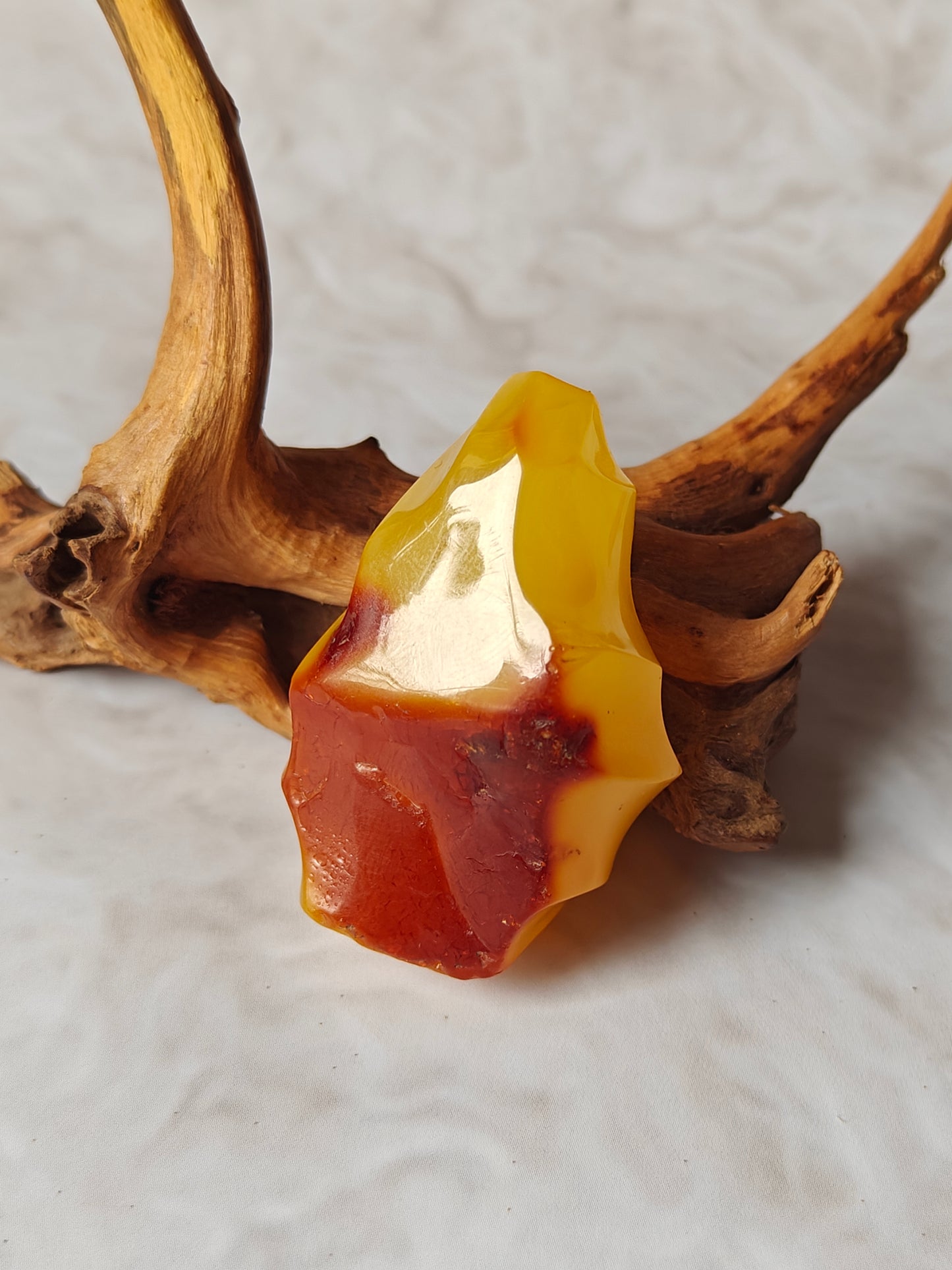 Unique Raw Butterscotch Baltic Amber Piece Cone Cut