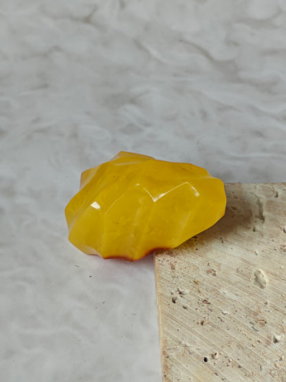 Unique Raw Butterscotch Baltic Amber Piece Cone Cut