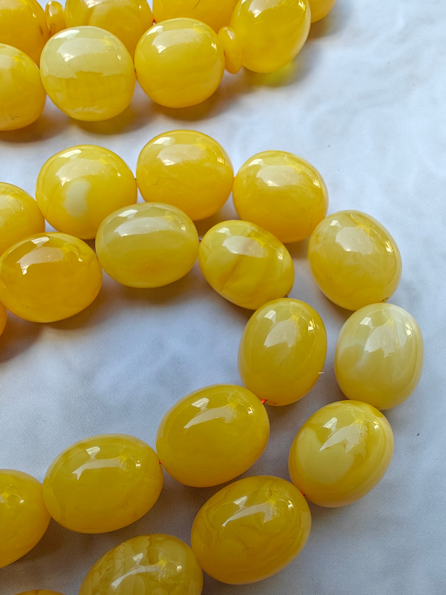 Unique Natural Butterscotch Amber Rosary / Misbaha Olive Shaped 61 Beads