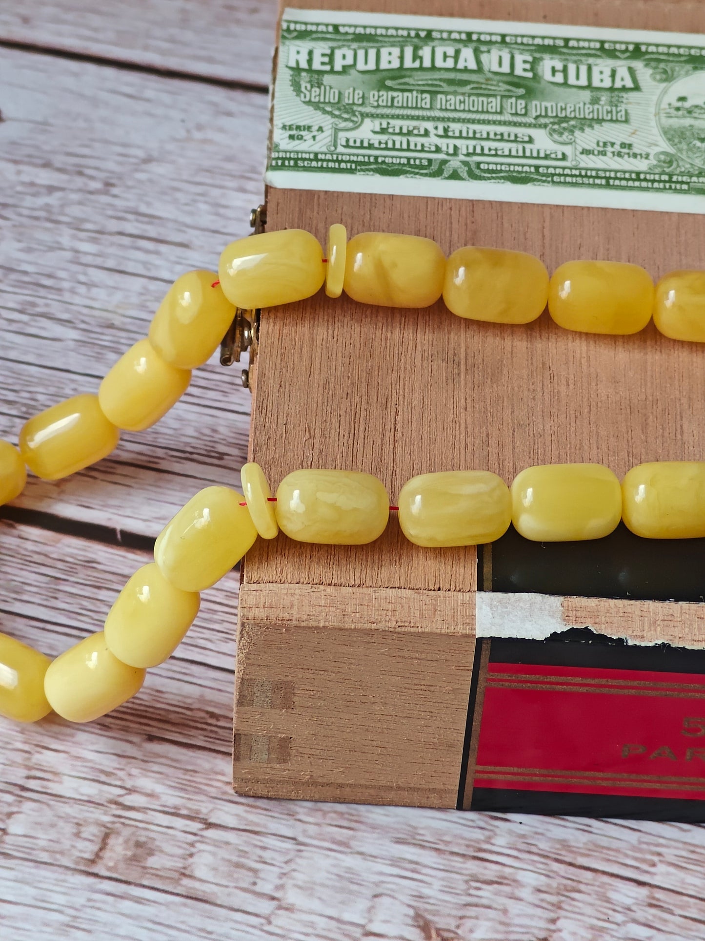 Natural Barrel Shape Butterscotch Amber Misbaha 33 Beads