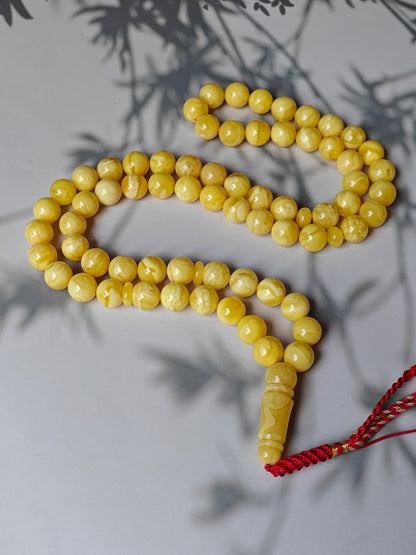 Unique Butterscotch Natural Amber Rosary from Private Collection 67 Beads