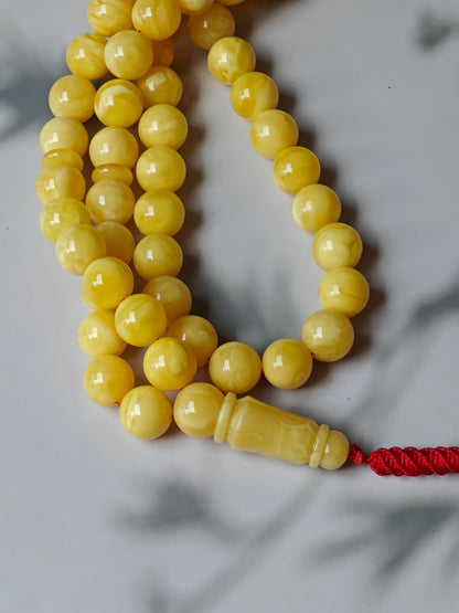 Unique Butterscotch Natural Amber Rosary from Private Collection 67 Beads