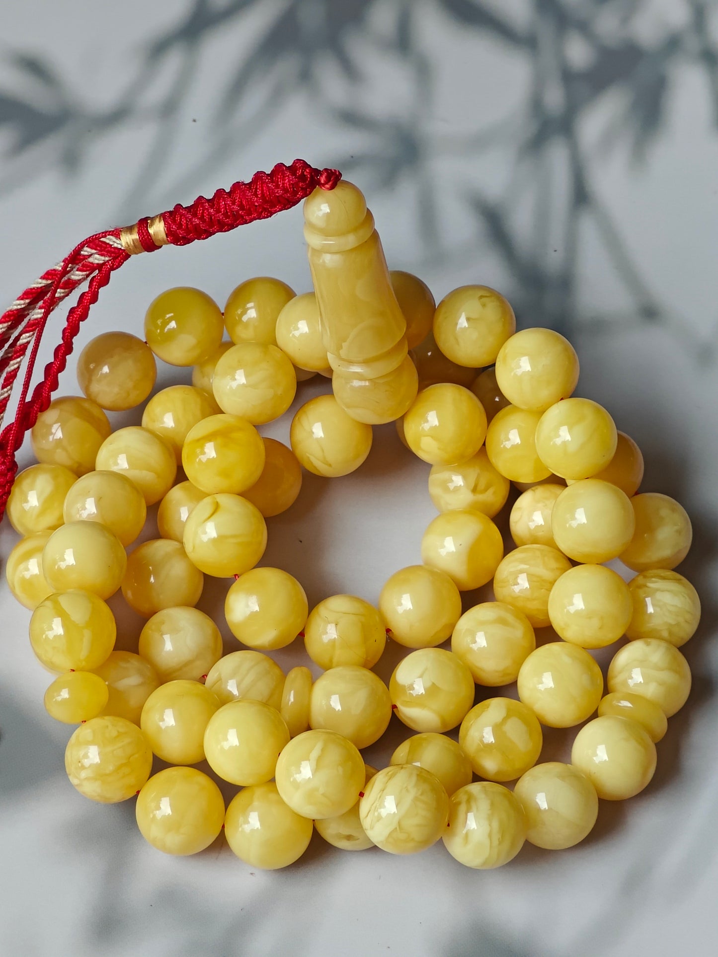 Unique Butterscotch Natural Amber Rosary from Private Collection 67 Beads