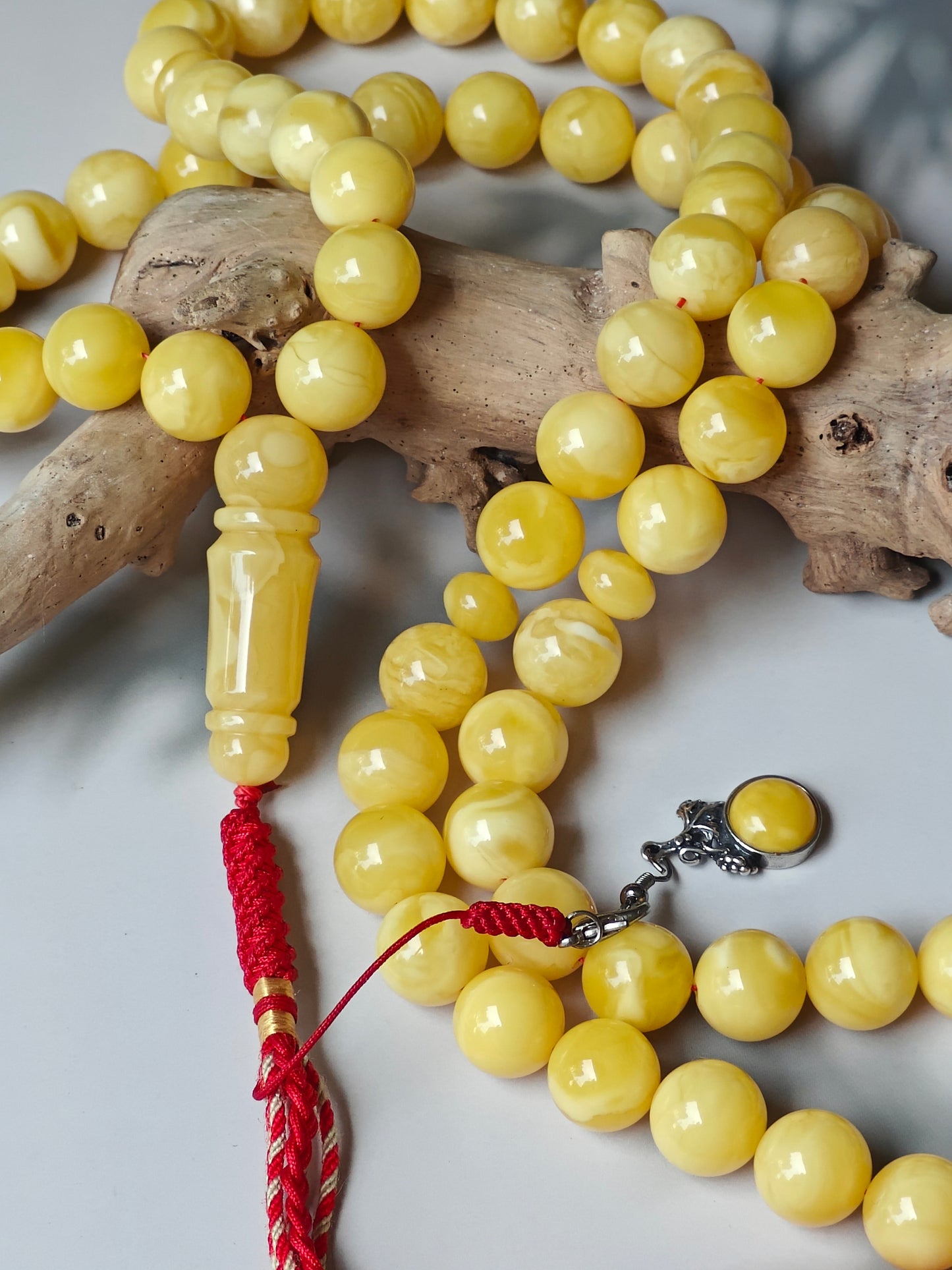 Unique Butterscotch Natural Amber Rosary from Private Collection 67 Beads