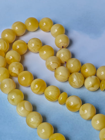 Natural Butterscotch Amber Rosary with Certificate 45 Beads 13.7 mm