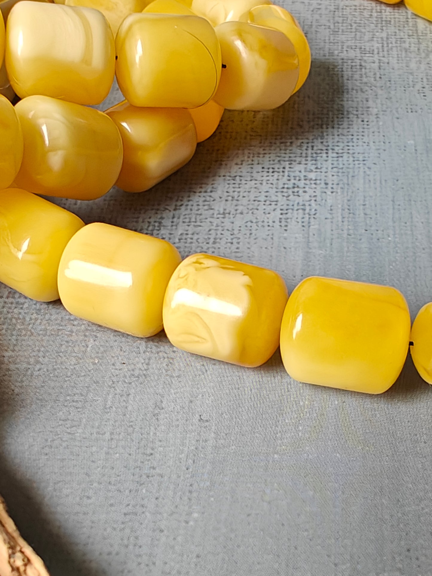 Unique Huge Barrel Shaped Butterscotch Amber Rosary 51 Beads