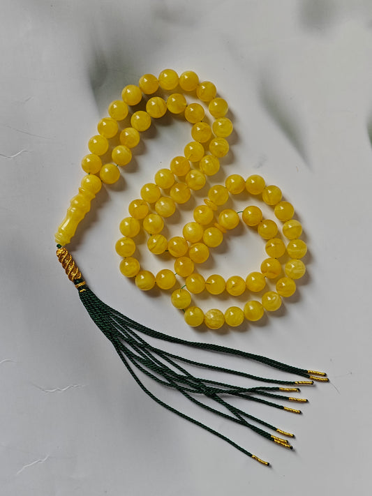 Natural Butterscotch Amber Rosary with Certificate 66 Beads