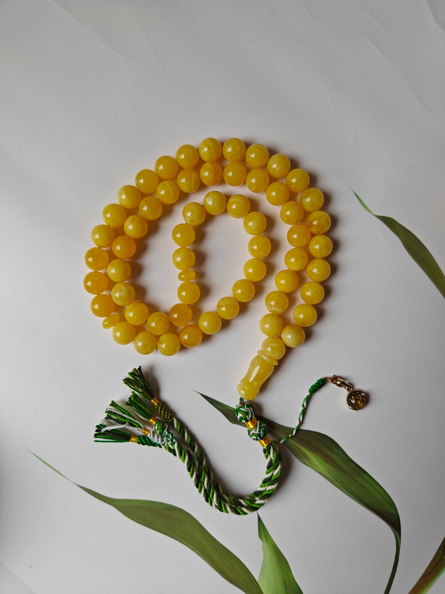 Butterscotch Amber Tasbih with Certificate 57 Beads 12.5 mm