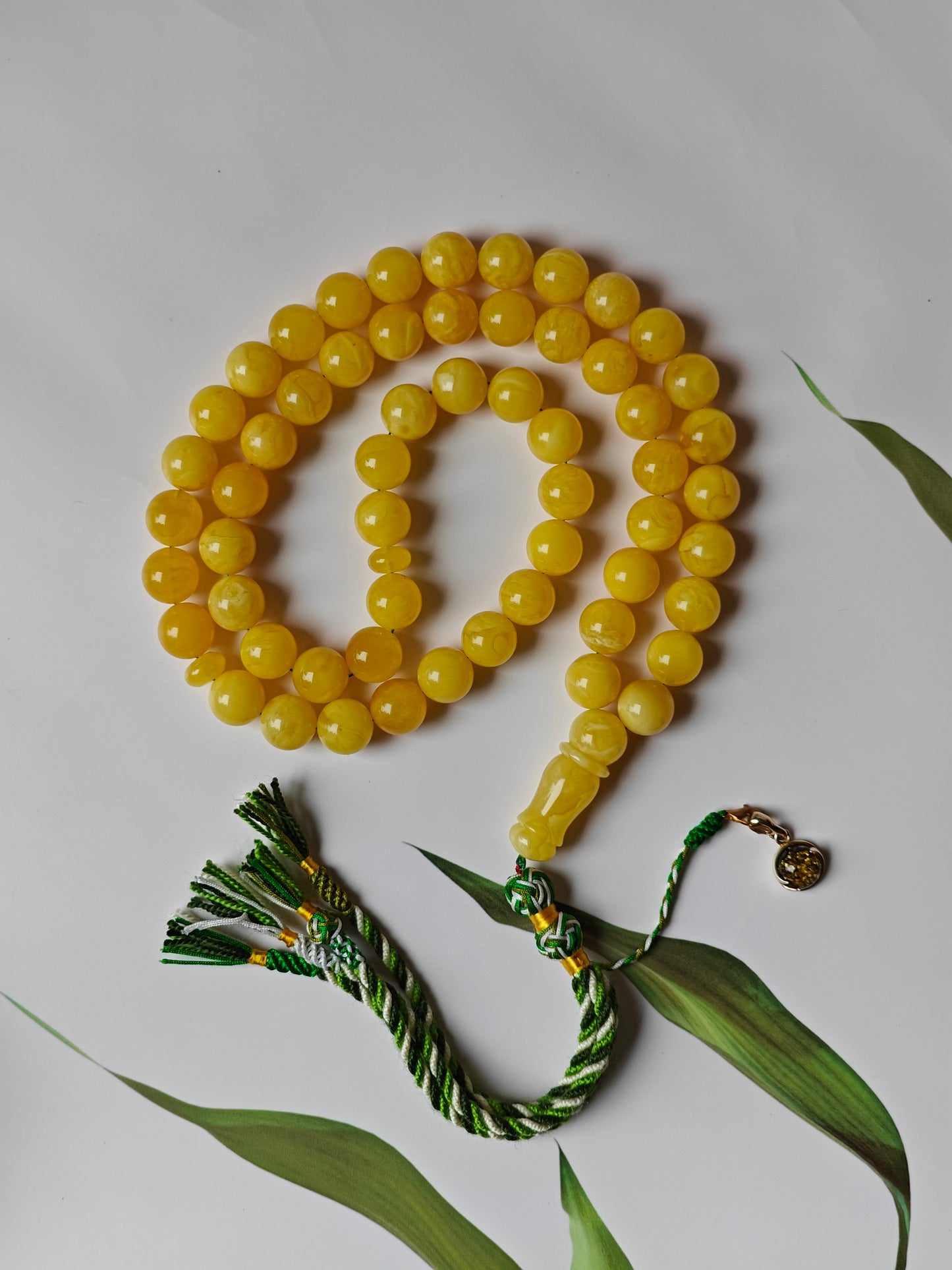 Butterscotch Amber Tasbih with Certificate 57 Beads 12.5 mm