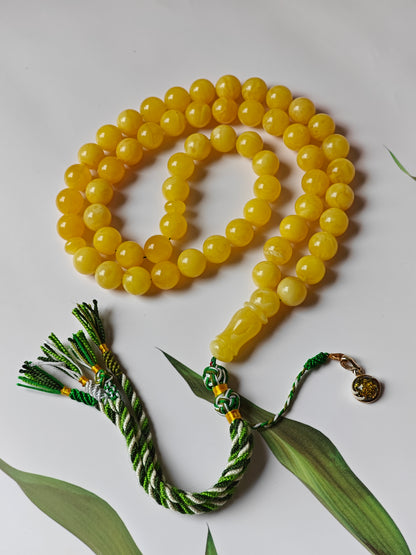 Butterscotch Amber Tasbih with Certificate 57 Beads 12.5 mm