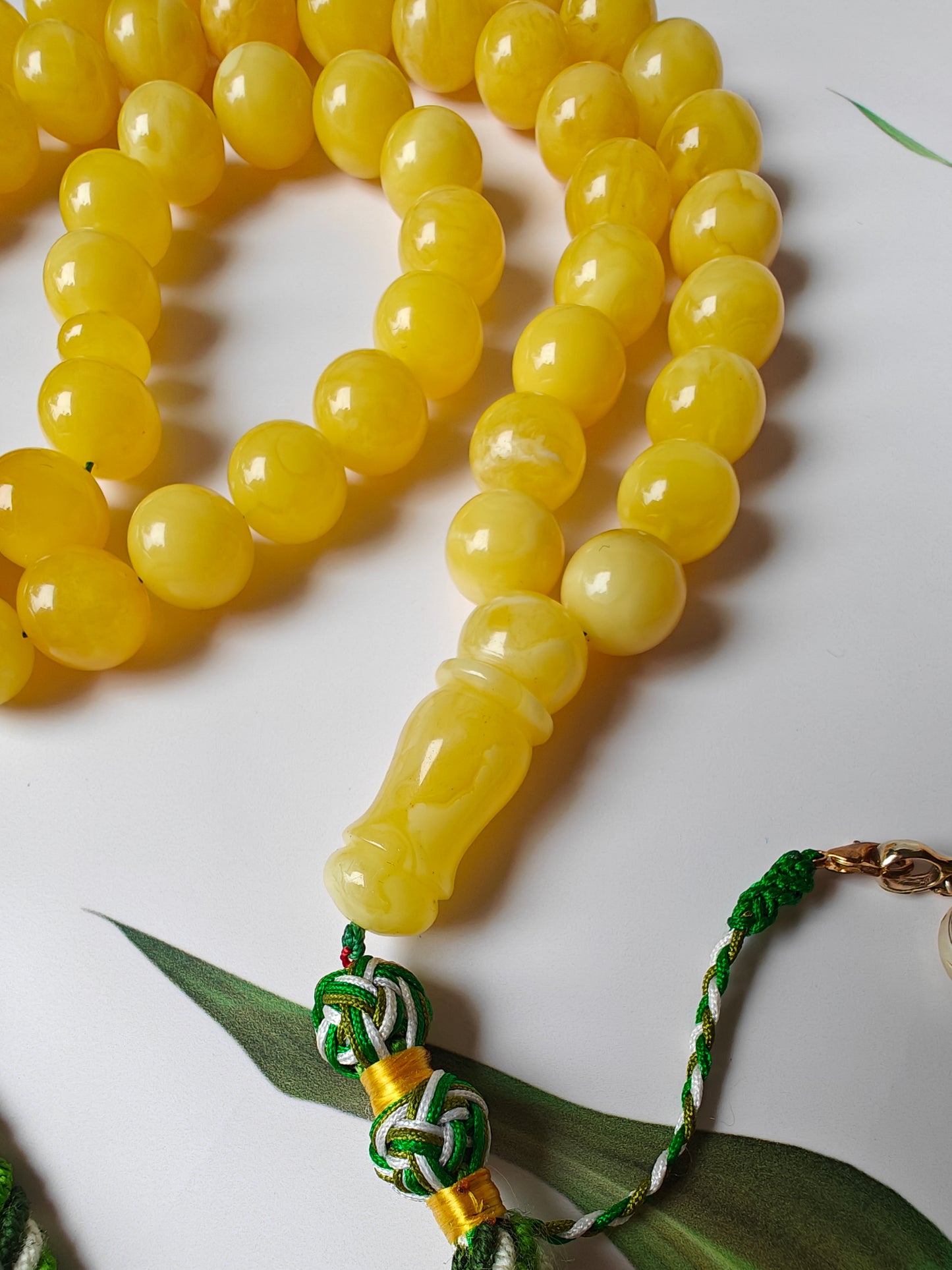 Butterscotch Amber Tasbih with Certificate 57 Beads 12.5 mm