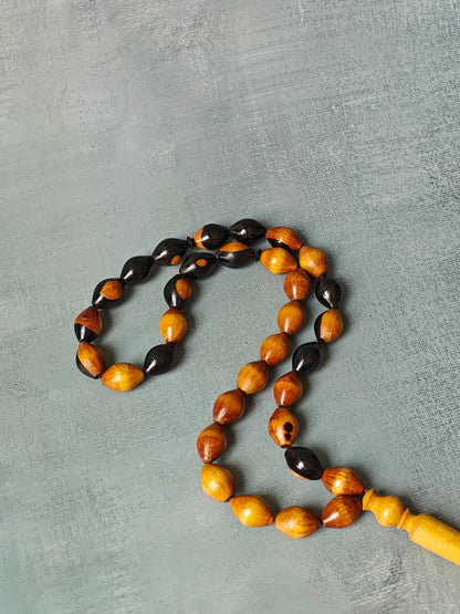 Ebony Wood Rosary Baroque 33 Beads