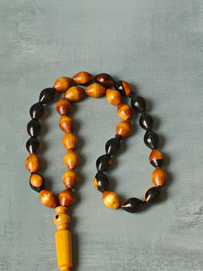 Ebony Wood Rosary Baroque 33 Beads