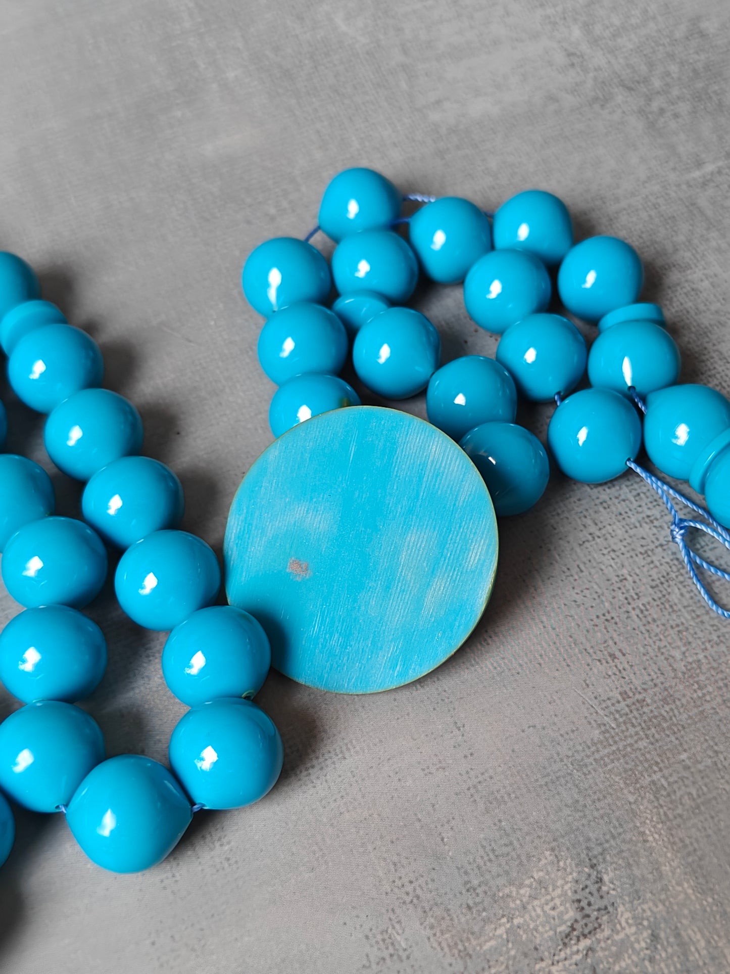 Rare Blue American Antique Bakelite Tasbih 33 Beads