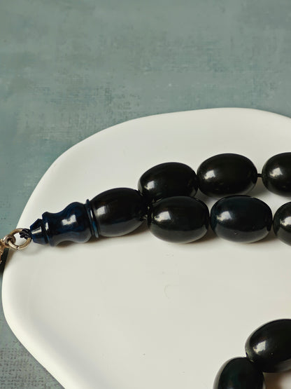 Dark Blue Batman Bakelite Rosary 33 beads