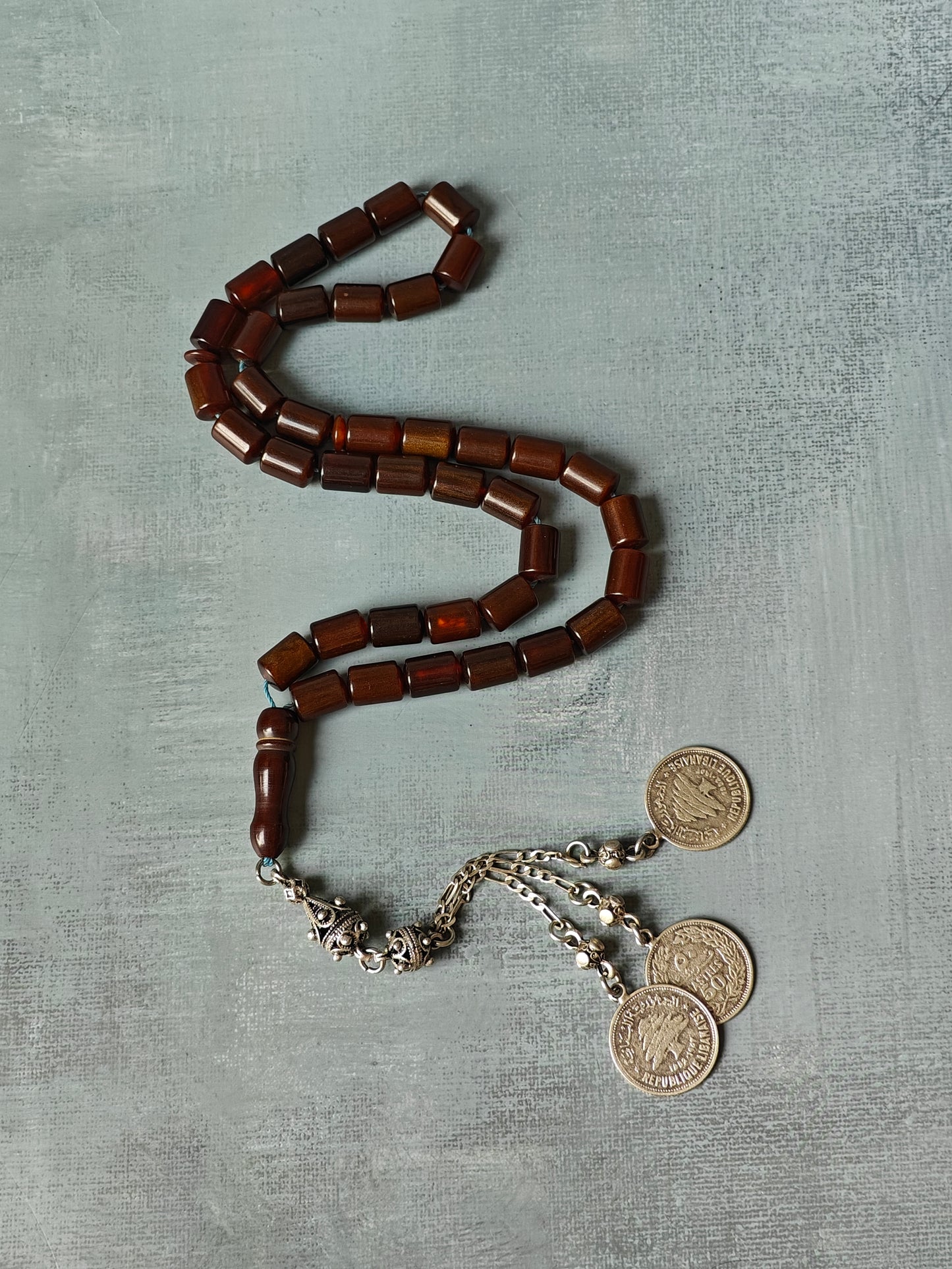 Newly Crafted Dark Brown Barrel Shaped Bakelite Rosary 39 Beads