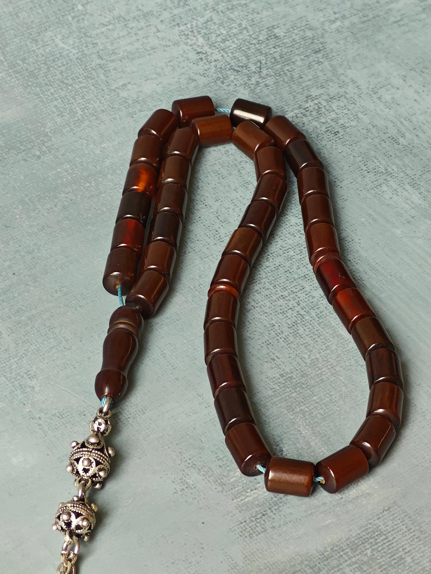 Newly Crafted Dark Brown Barrel Shaped Bakelite Rosary 39 Beads