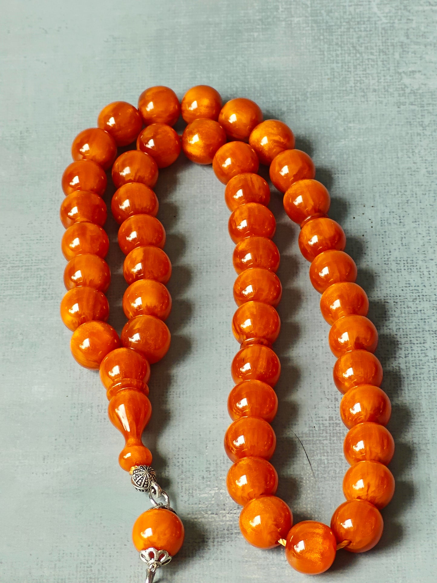 Antique German Bakelite Rosary with Gold Dust