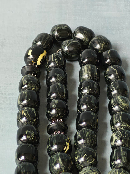 Unique Black American Bakelite Rosary 37 Beads