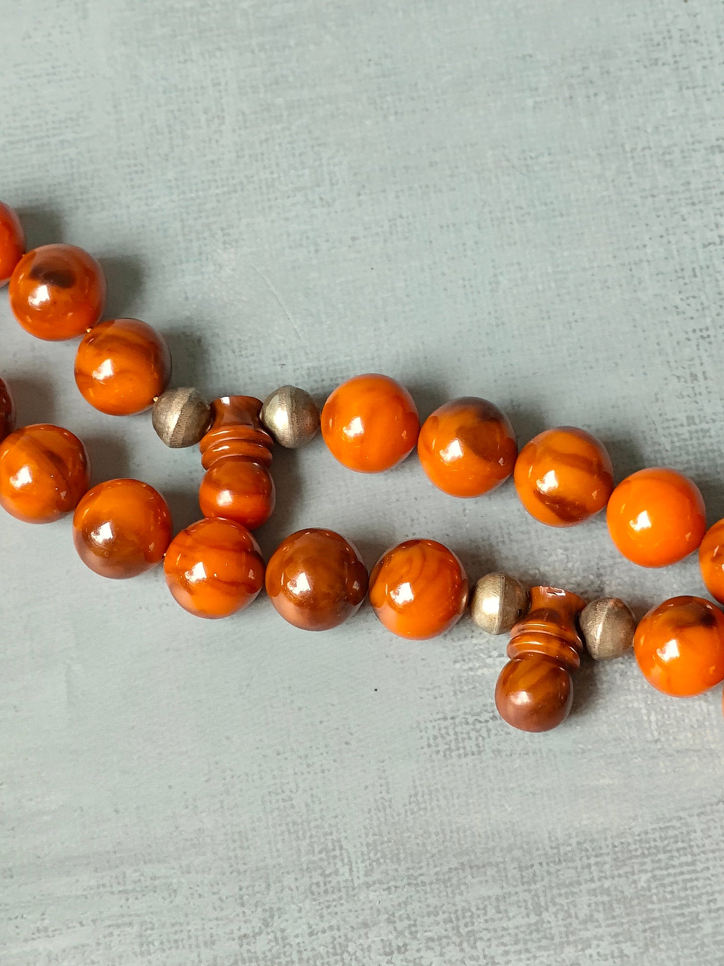 Antique Yellow Bakelite Rosary from Iraq 45 Beads