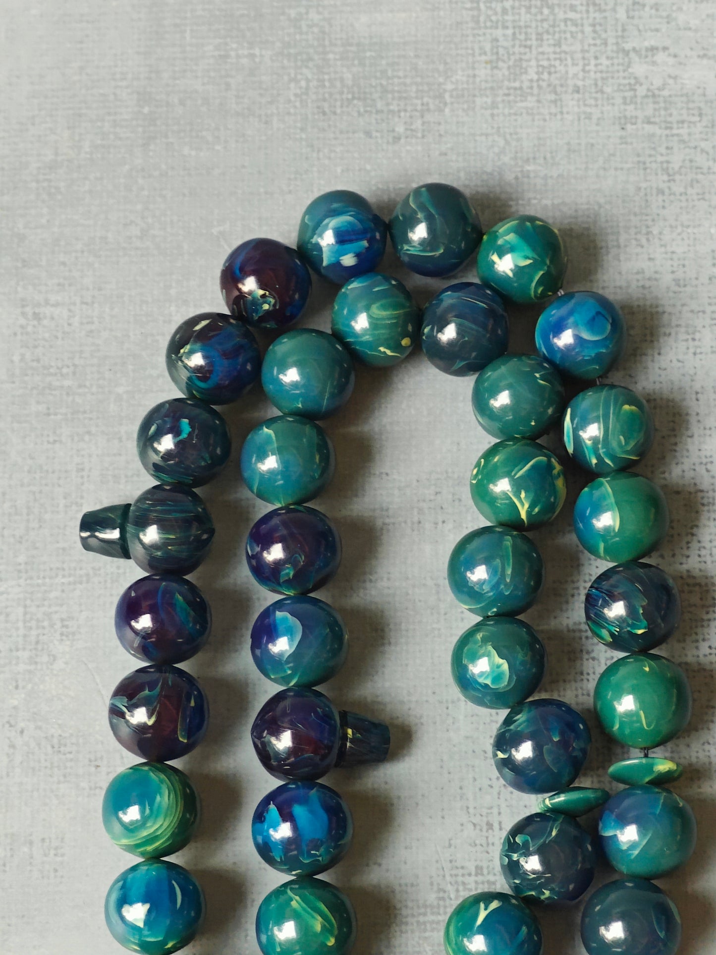 Unique Blue Moon German Bakelite Rosary 45 Beads