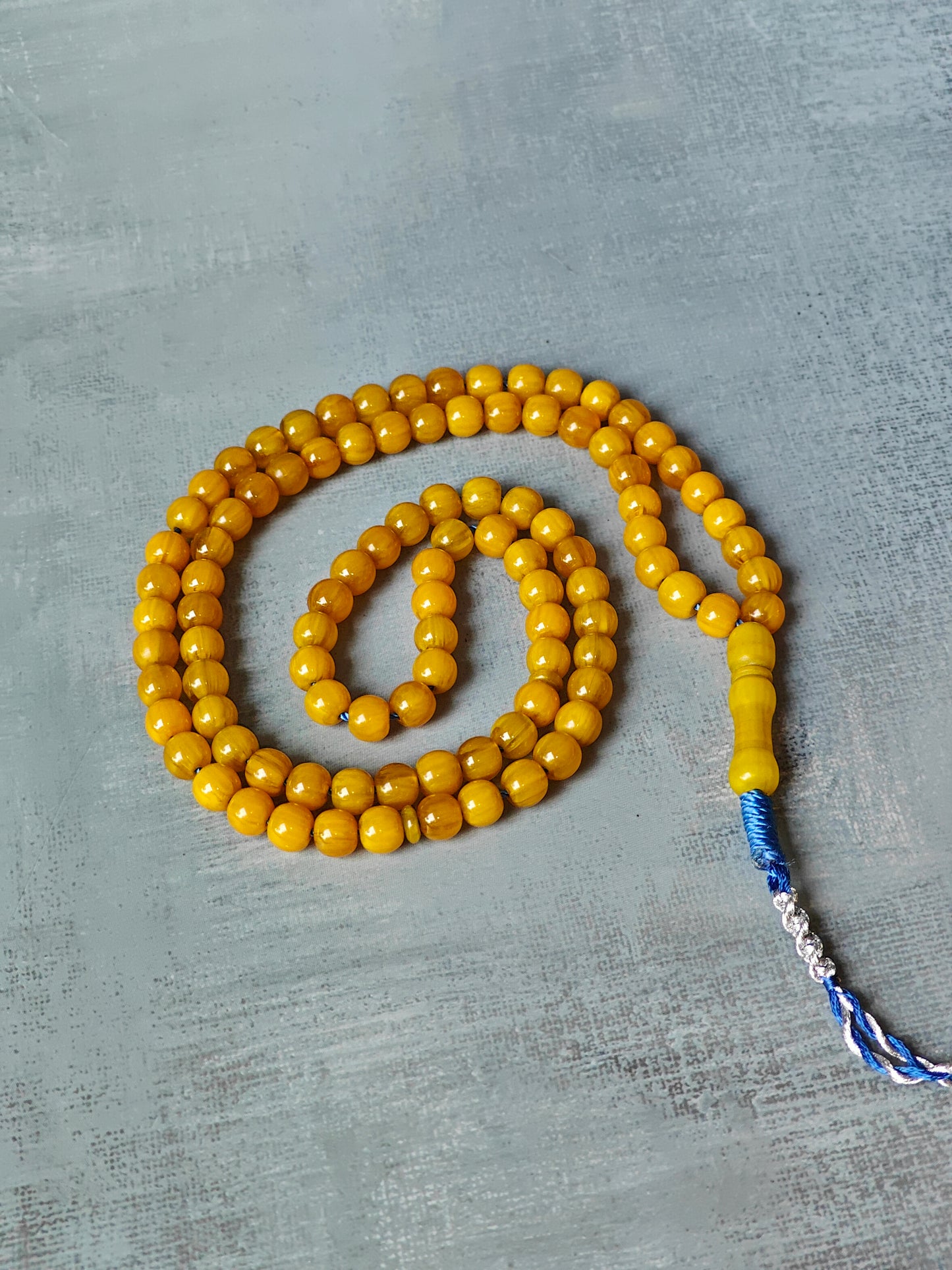 Antique Afghani Bakelite Butterscotch Rosary 99 Beads