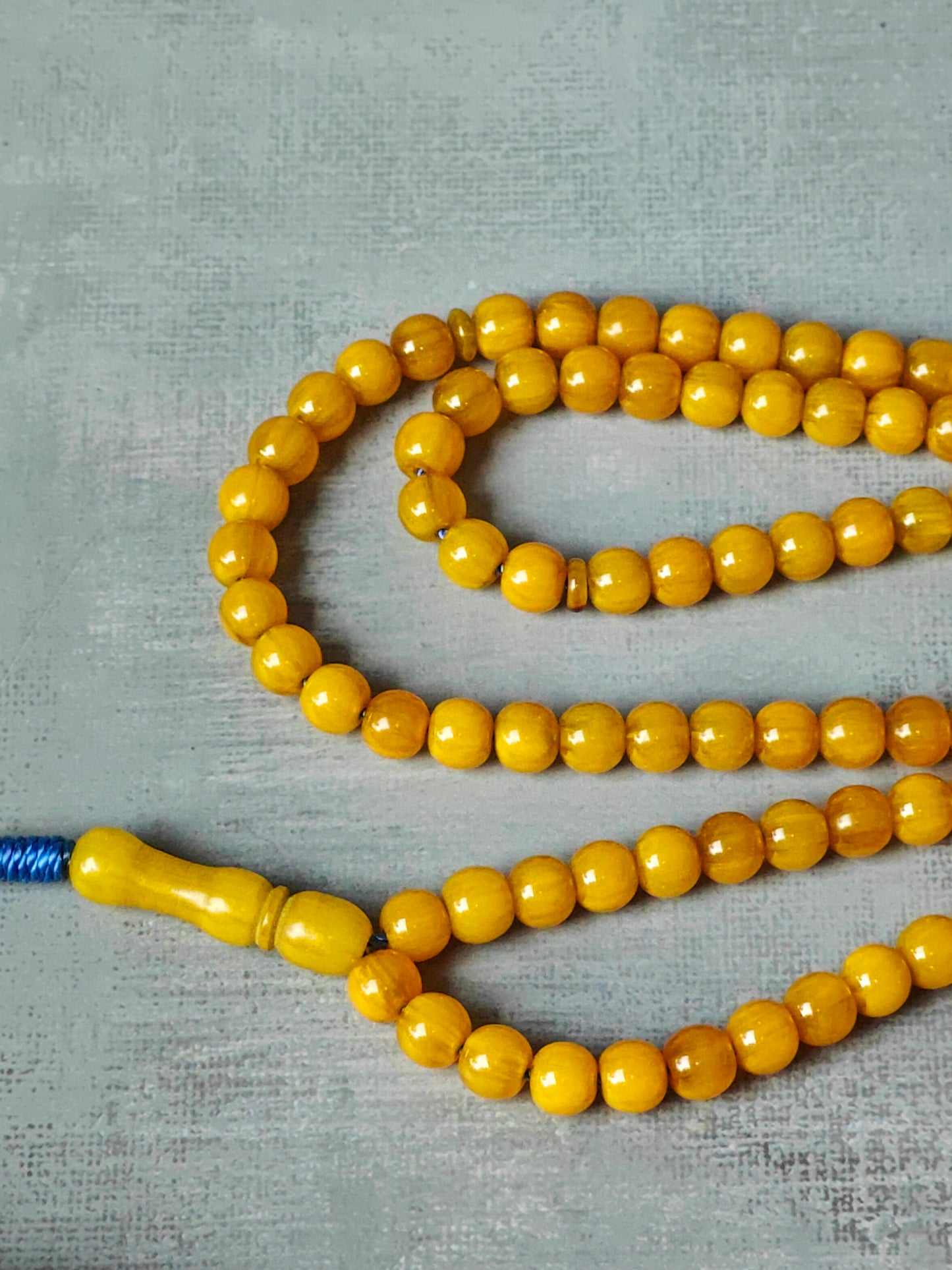 Antique Afghani Bakelite Butterscotch Rosary 99 Beads