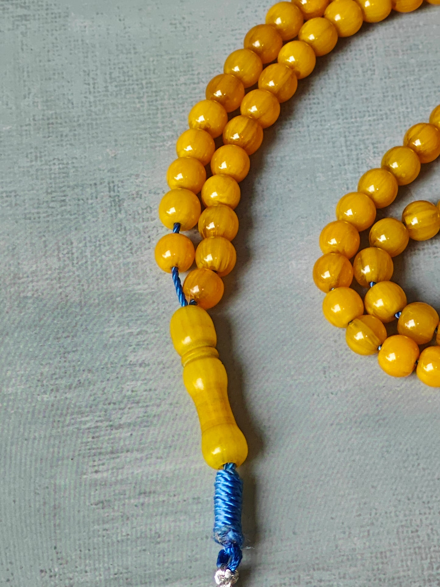 Antique Afghani Bakelite Butterscotch Rosary 99 Beads