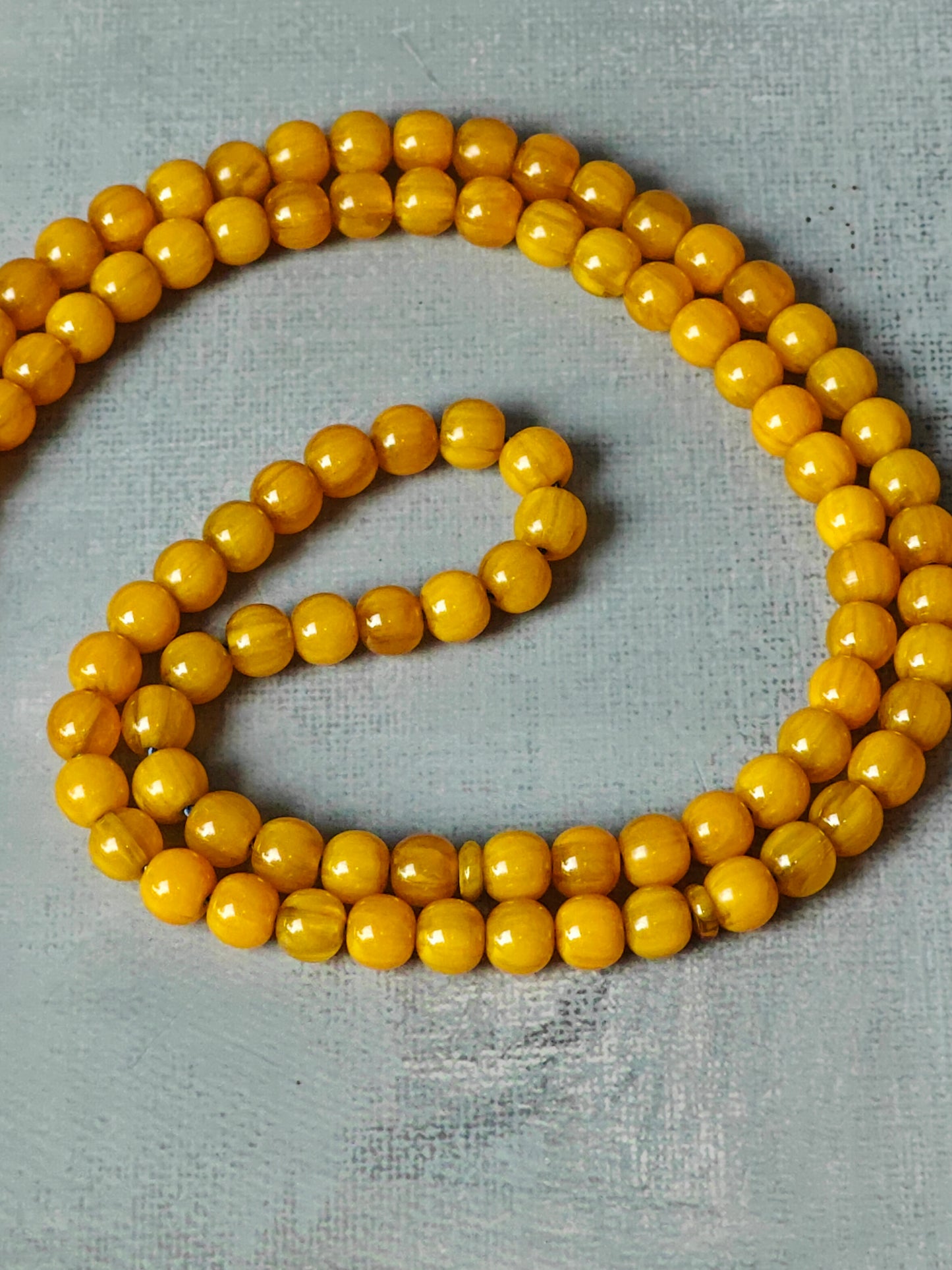 Antique Afghani Bakelite Butterscotch Rosary 99 Beads