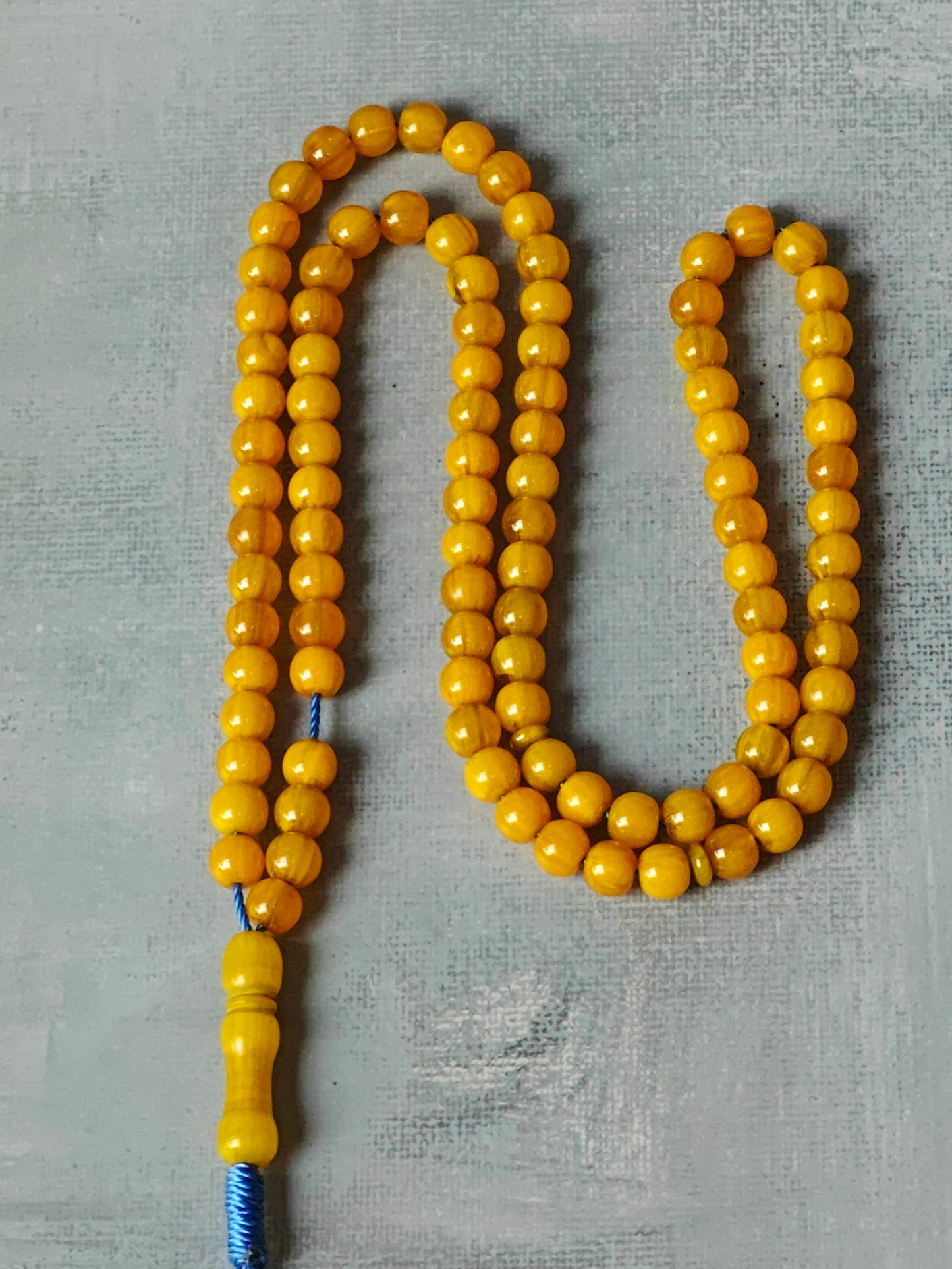 Antique Afghani Bakelite Butterscotch Rosary 99 Beads