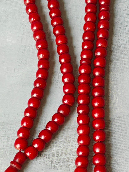 Antique Afghani Bakelite Maroon Rosary 99 Beads Irregular