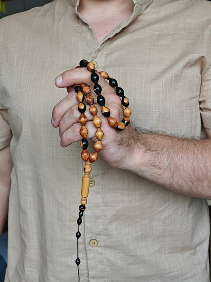 Ebony Wood Rosary Baroque 33 Beads