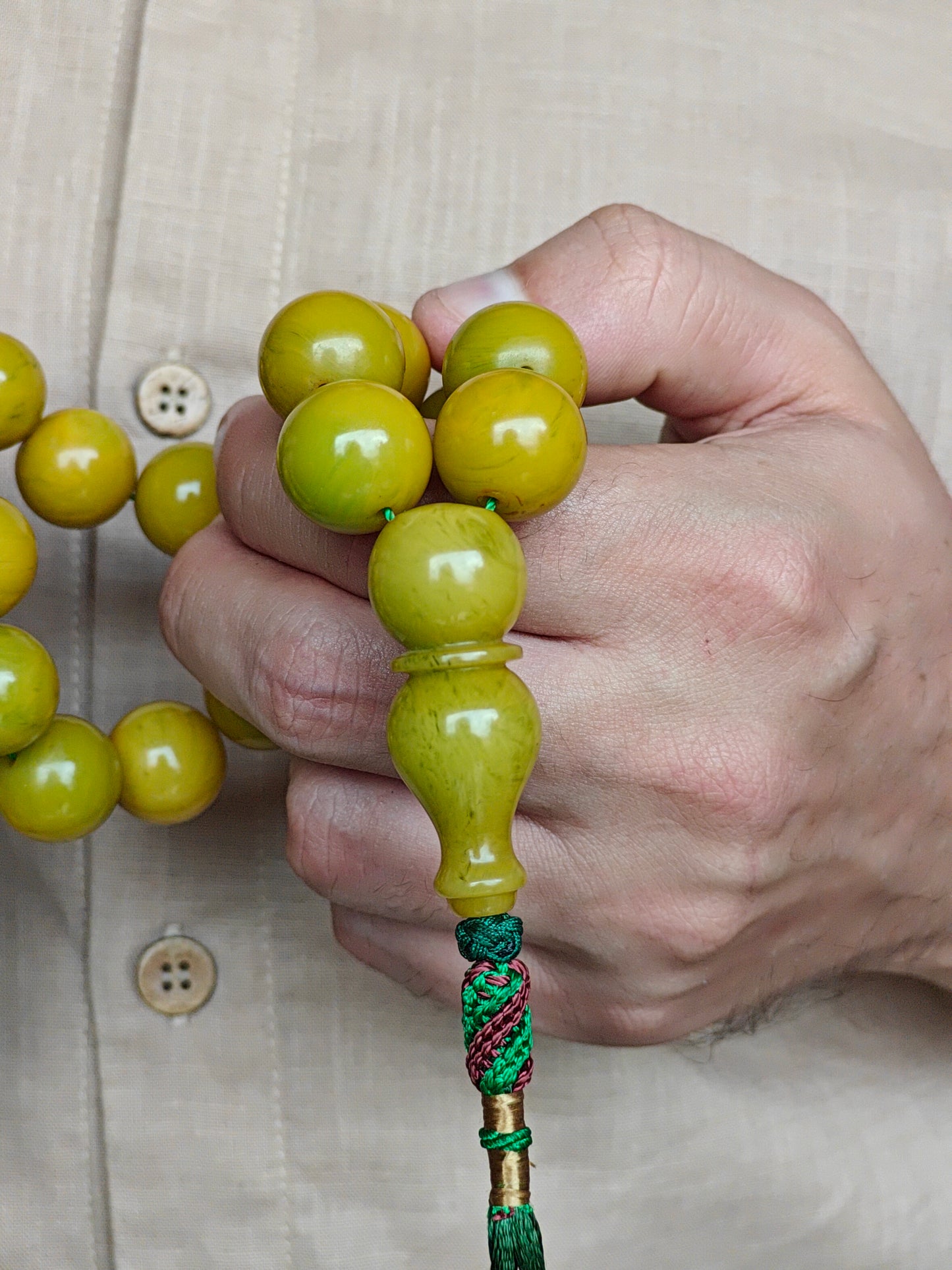 Antique Large Afghani Bakelite Rosary 33 Beads