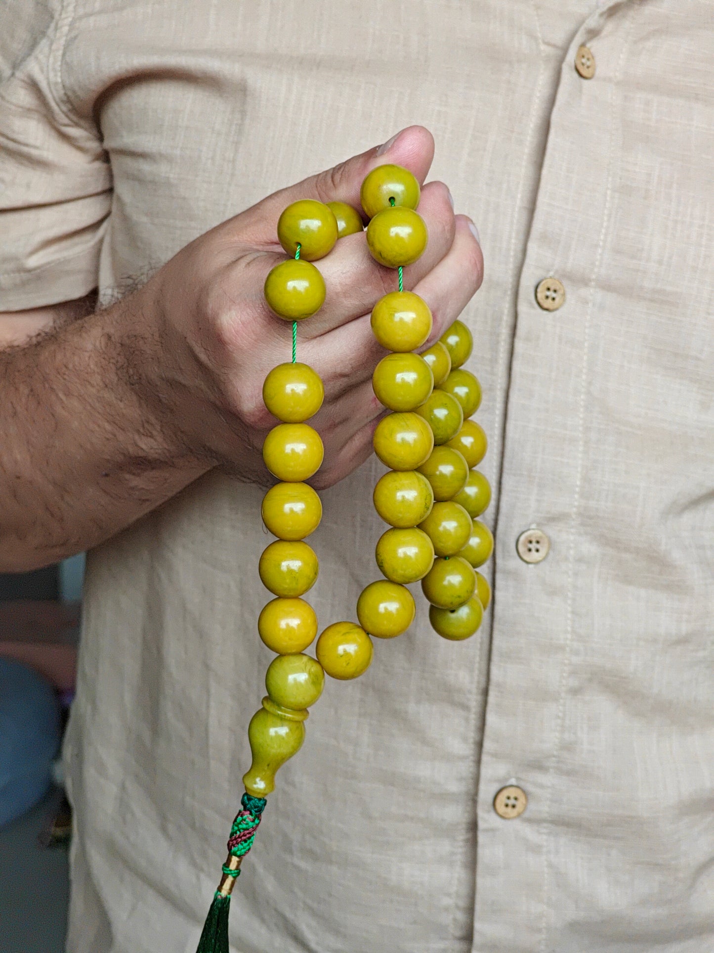 Antique Large Afghani Bakelite Rosary 33 Beads