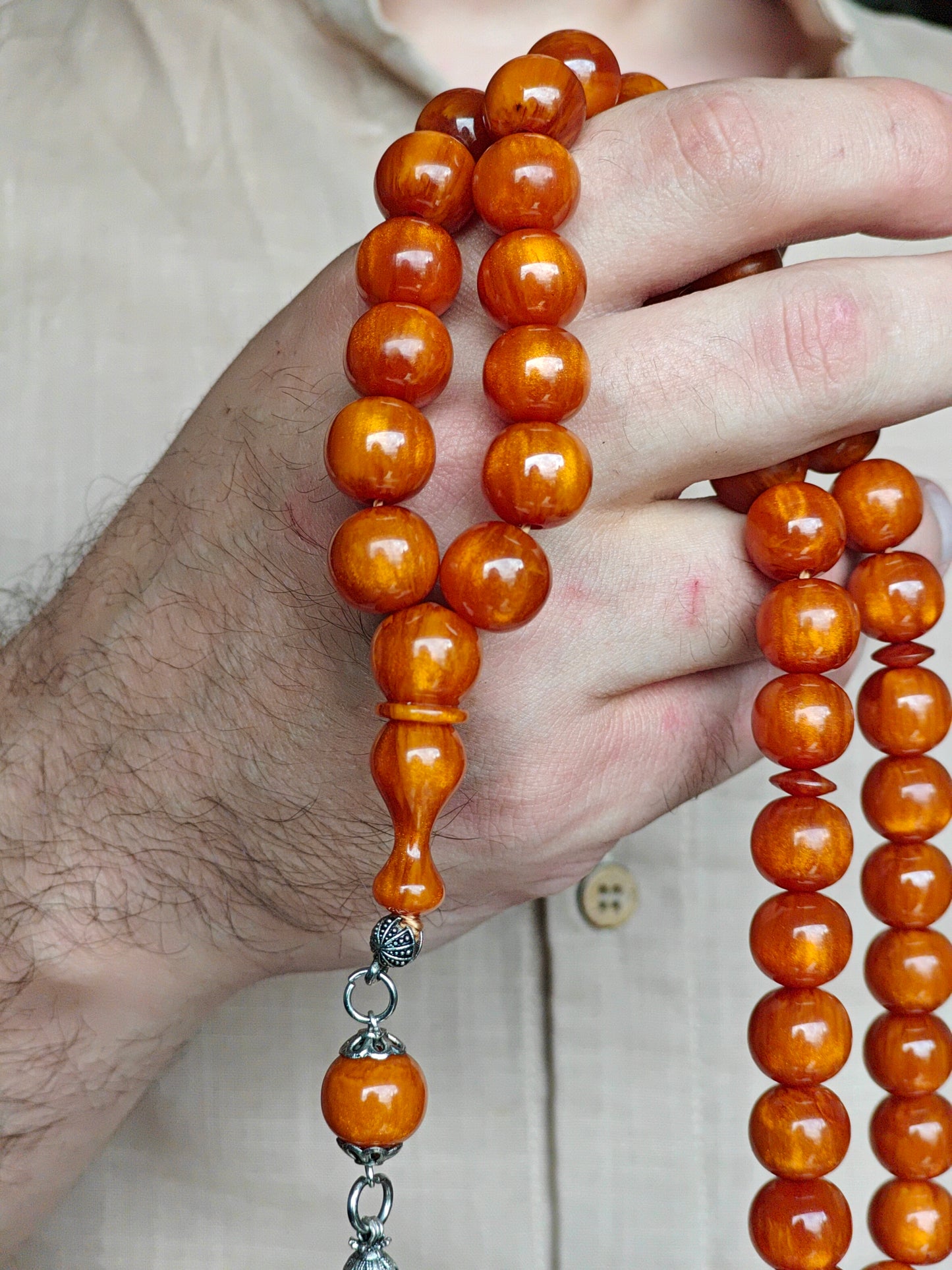 Antique German Bakelite Rosary with Gold Dust