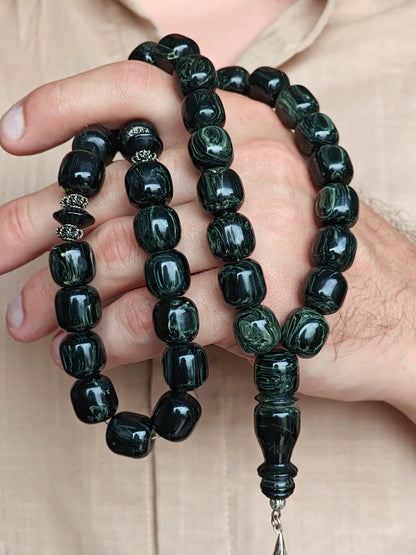 Unique Black American Bakelite Rosary 37 Beads