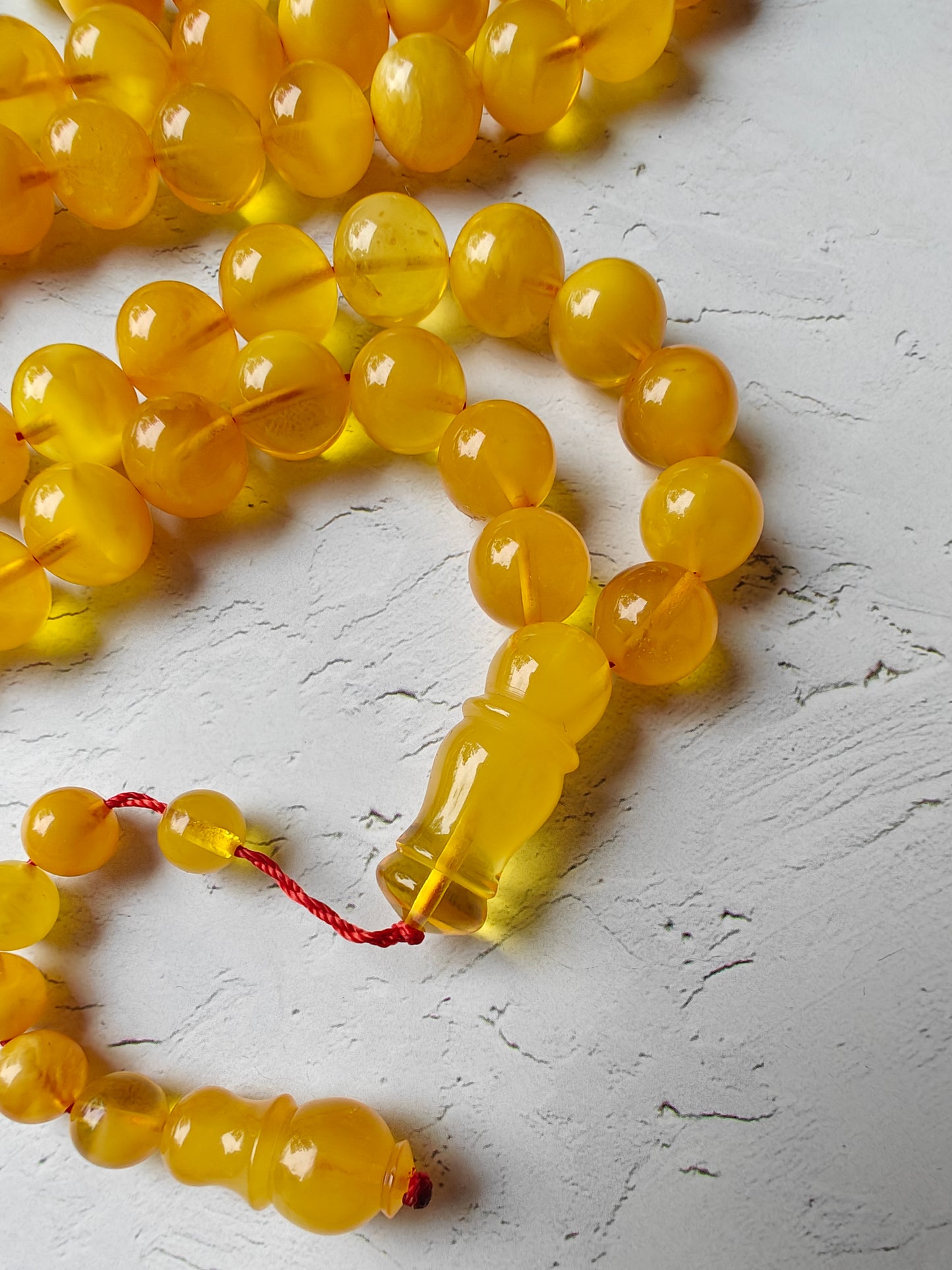 Natural Honey / Butterscotch Amber Rosary with Certificate 66 Beads