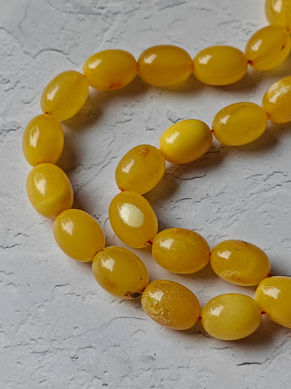 Natural Marble Amber Tasbih with Insect Inclusions and Natural Debris 45 Beads